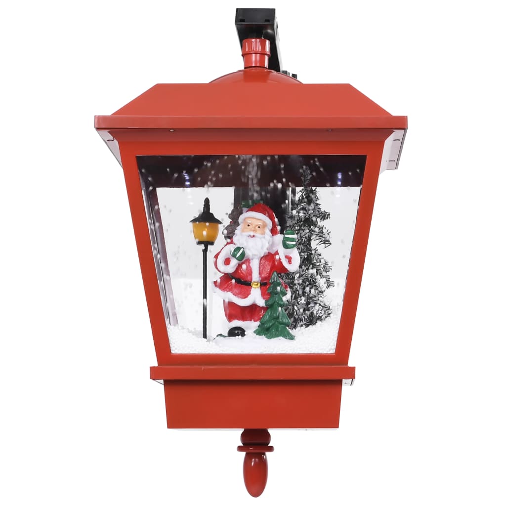 vidaXL piros karácsonyi fali lámpa LED-ekkel és Mikulással 40x27x45 cm