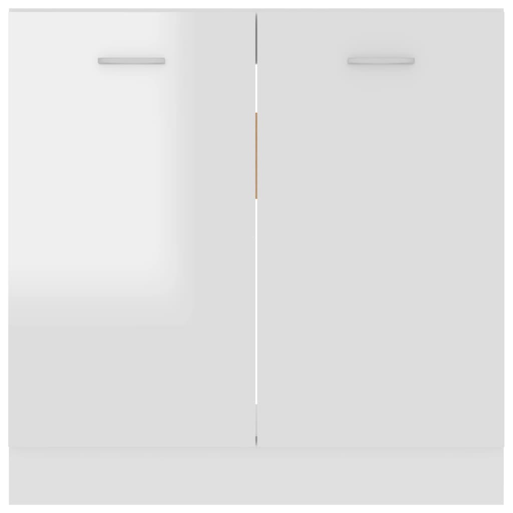 vidaXL magasfényű fehér forgácslap mosogató alsószekrény 80x46x81,5 cm