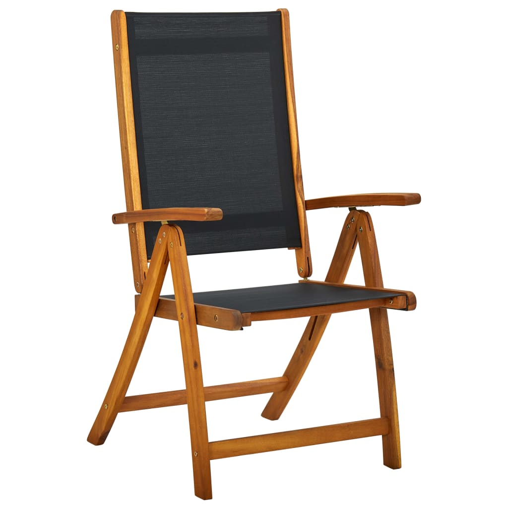 vidaXL 6 darab összecsukható tömör akácfa és textilén kerti szék