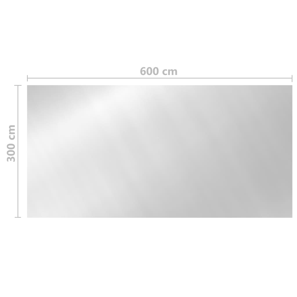 vidaXL ezüst polietilén medencetakaró 600 x 300 cm