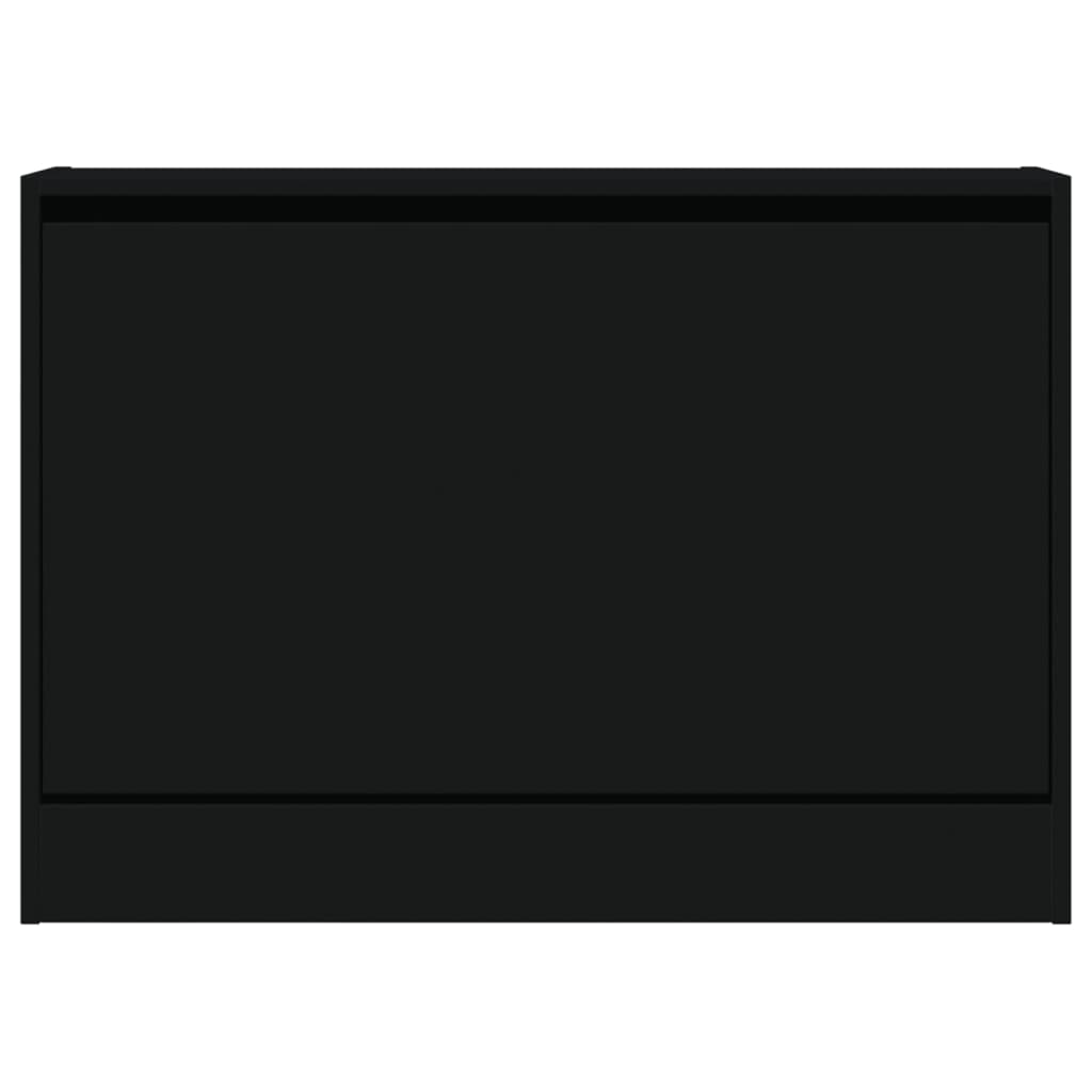 vidaXL fekete szerelt fa cipőszekrény 80 x 21 x 57 cm