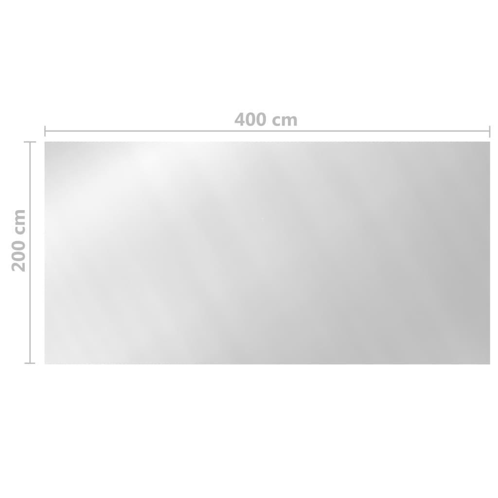 vidaXL ezüstszínű polietilén medencetakaró 400 x 200 cm