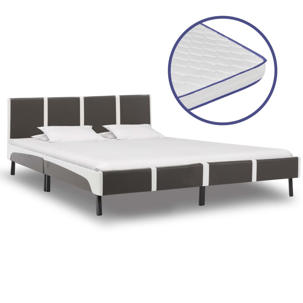 vidaXL műbőr ágy memóriahabos matraccal 180 x 200 cm