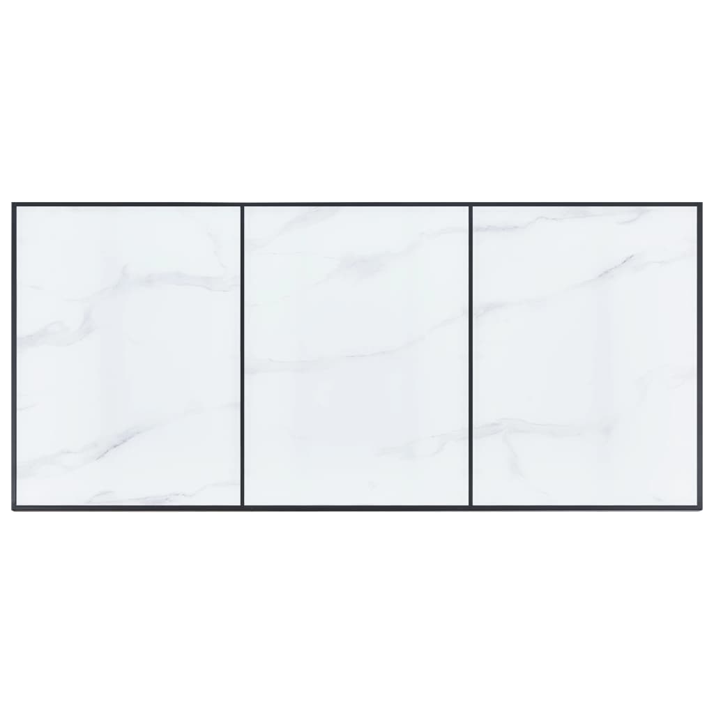 vidaXL fehér edzett üveg étkezőasztal 200 x 100 x 75 cm