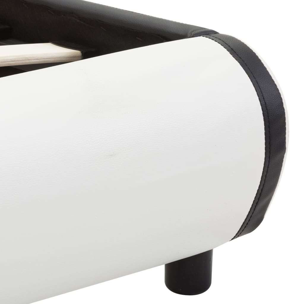 vidaXL fehér LED-es műbőr ágykeret 100 x 200 cm