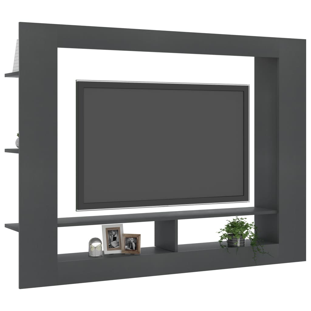 vidaXL szürke forgácslap TV-szekrény 152 x 22 x 113 cm
