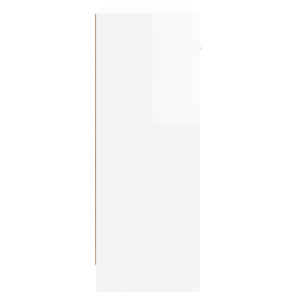vidaXL magasfényű fehér szerelt fa tálalószekrény 91x28x75 cm