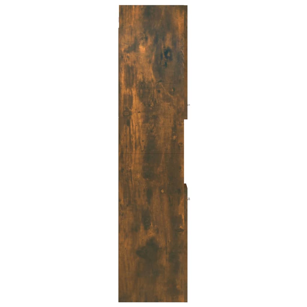 vidaXL füstös tölgyszínű szerelt fa fürdőszobaszekrény 30x30x130 cm