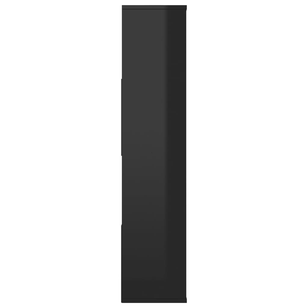vidaXL magasfényű fekete forgácslap térelválasztó/szekrény 110x24x110