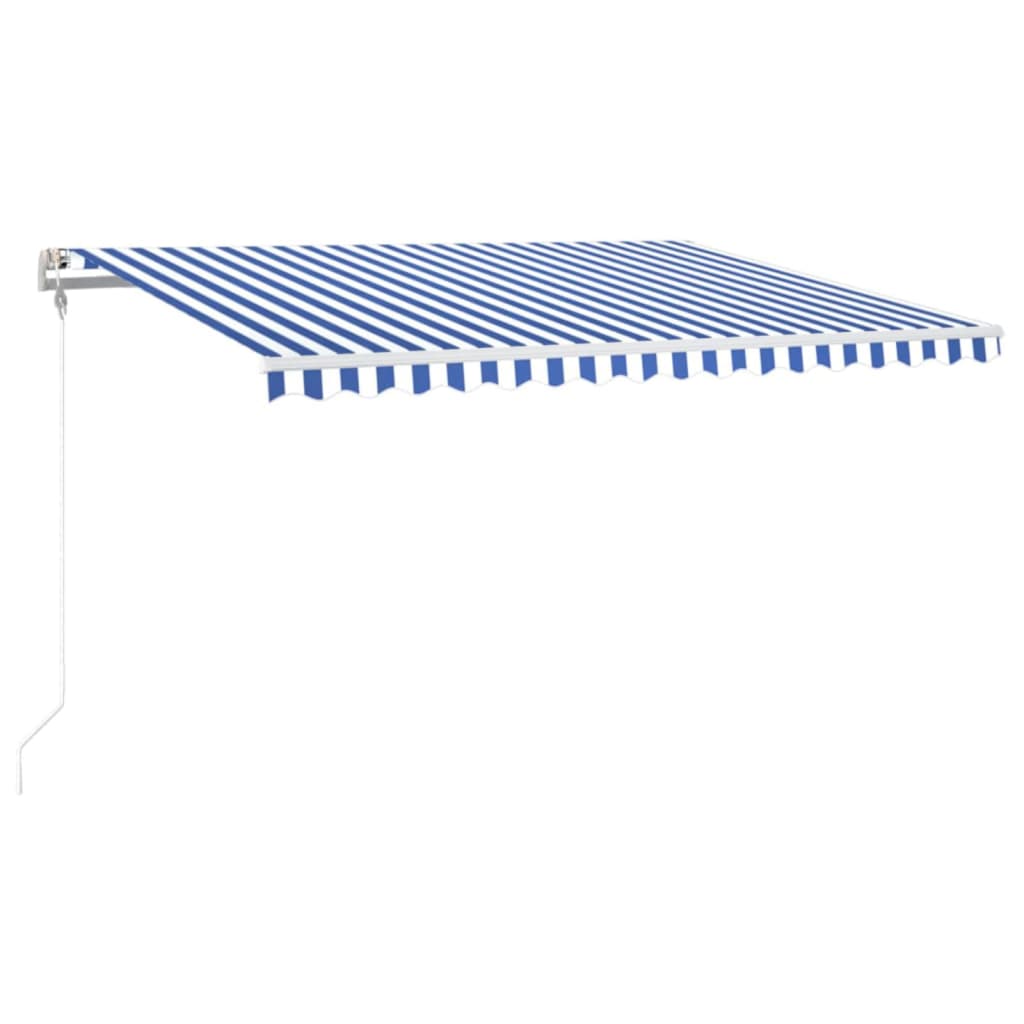 vidaXL kék/fehér automata szélérzékelős és LED-es napellenző 400x300cm