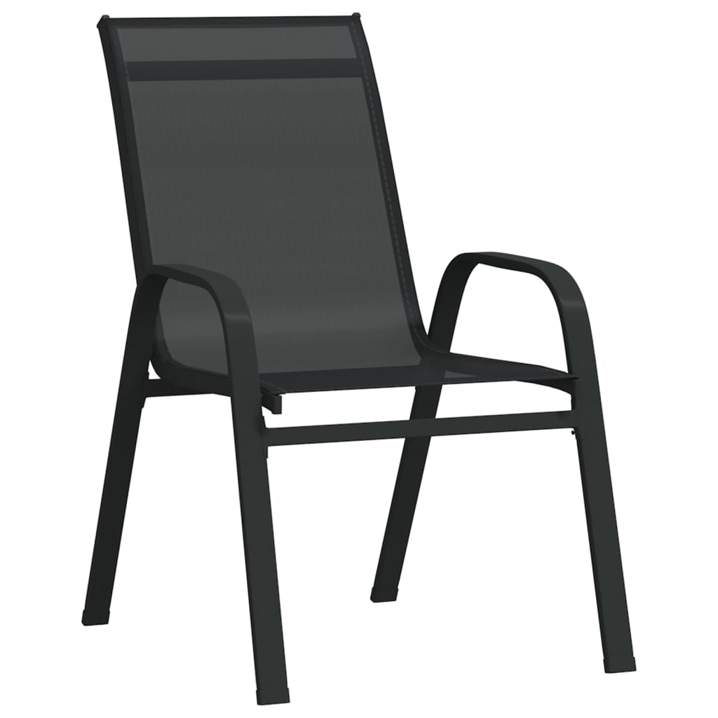 vidaXL 2 db fekete textilén rakásolható kerti szék
