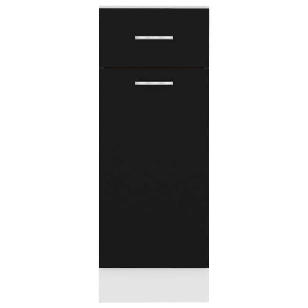 vidaXL fekete forgácslap fiókos alsószekrény 30 x 46 x 81,5 cm