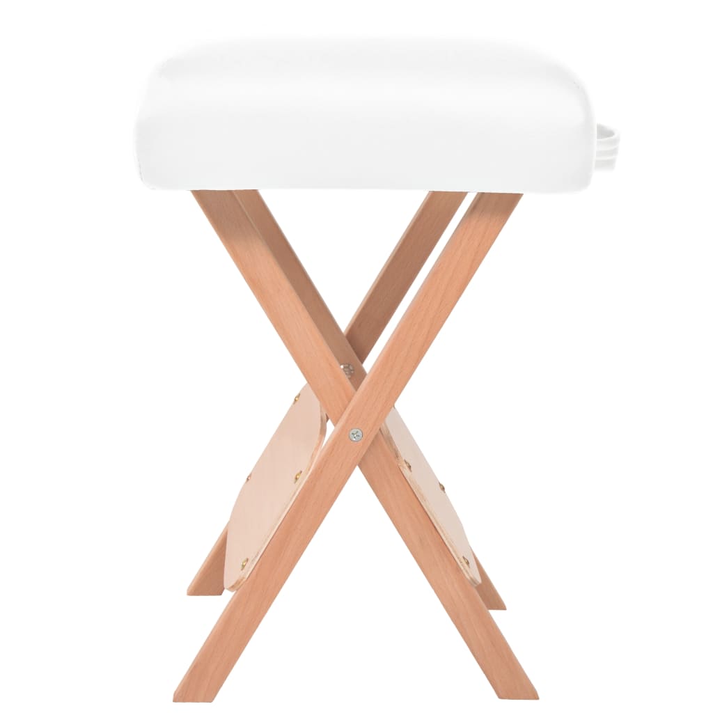 vidaXL fehér összecsukható masszázsszék 12 cm vastag üléssel