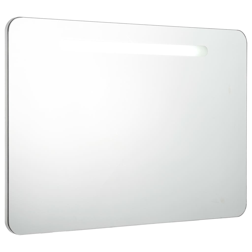 vidaXL tükrös fürdőszobaszekrény LED világítással 80 x 9,5 x 55 cm