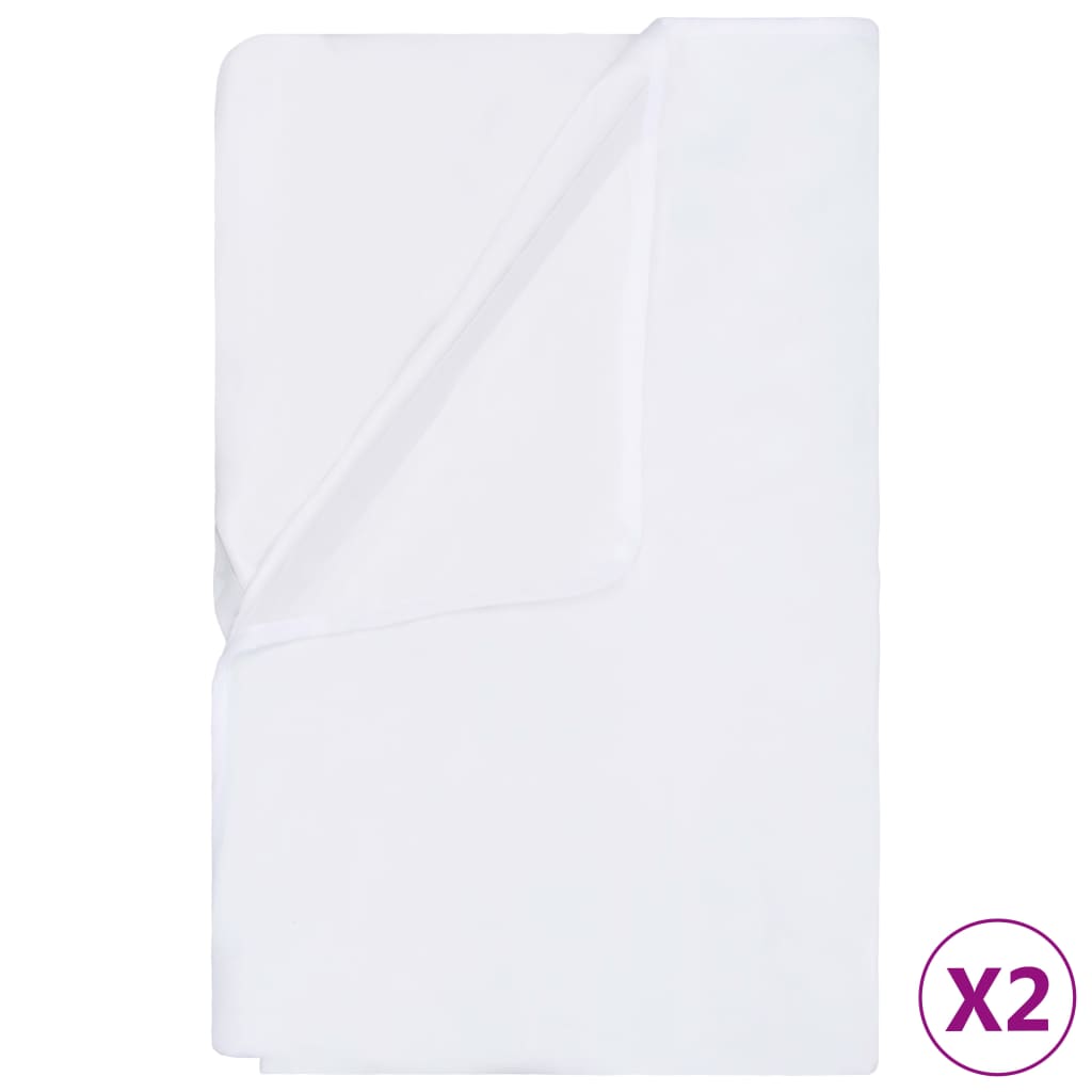 vidaXL 2 darab fehér pamut vízálló matracvédő 160 x 200 cm
