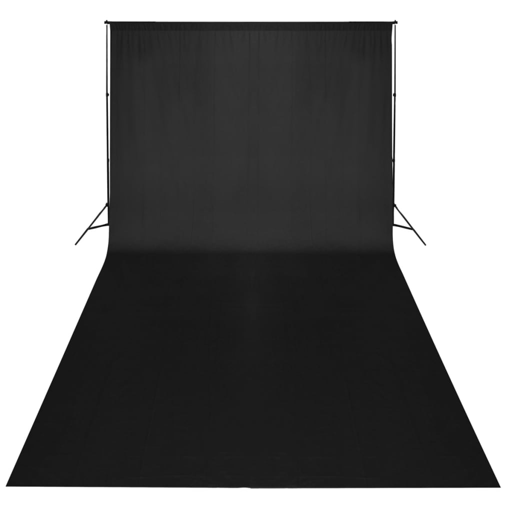 vidaXL fekete pamut háttér 300 x 300 cm