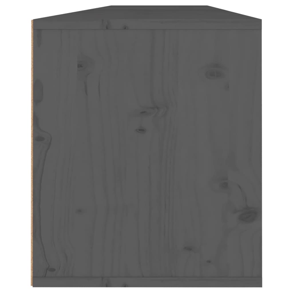 vidaXL 2 db szürke tömör fenyőfa faliszekrény 80 x 30 x 35 cm