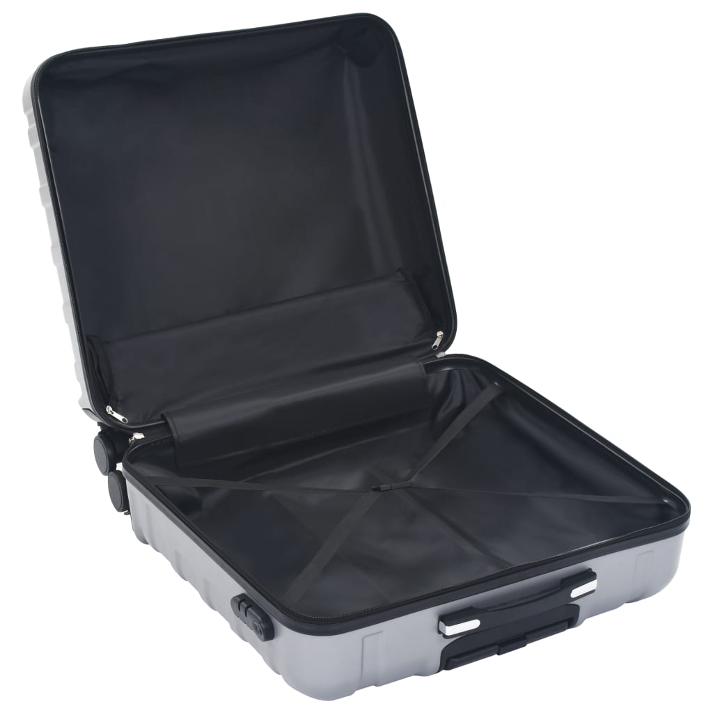 vidaXL 2 db ezüst színű keményfalú ABS gurulós bőrönd