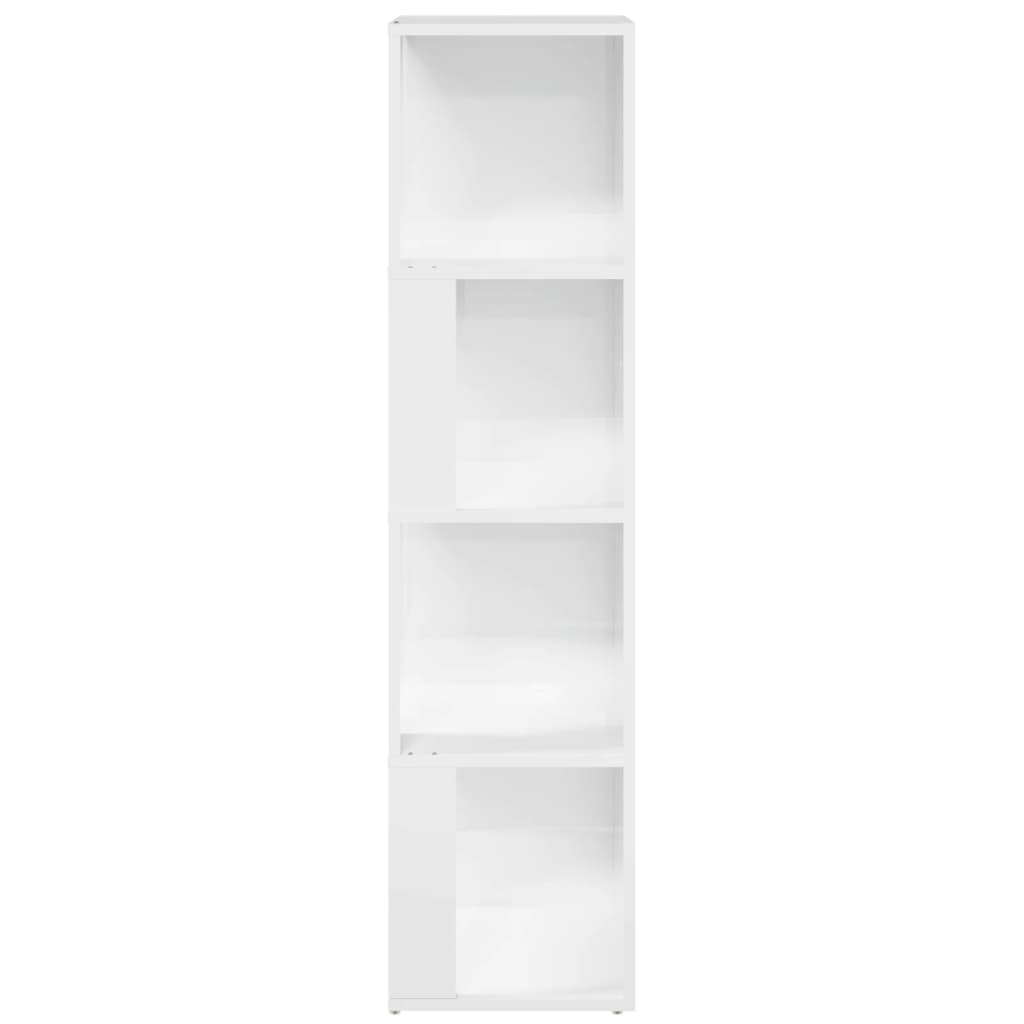 vidaXL magasfényű fehér forgácslap sarokszekrény 33 x 33 x 132 cm