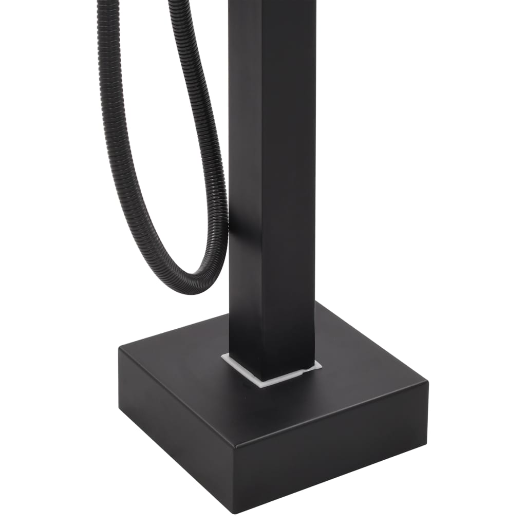 vidaXL fekete szabadon álló rozsdamentes acél kádtöltő csaptelep 90 cm