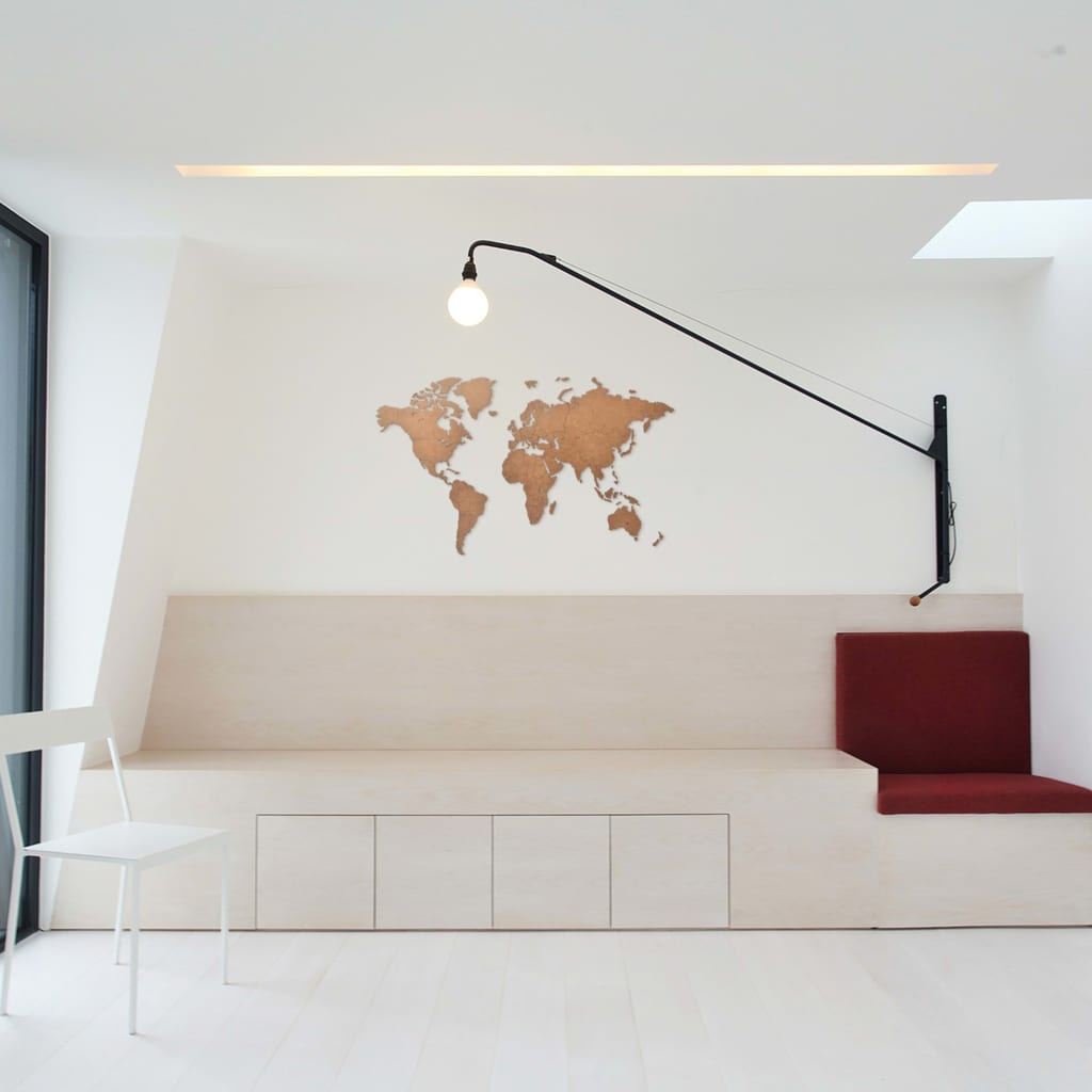 MiMi Innovations Luxury barna világtérkép fali dekoráció 90 x 54 cm