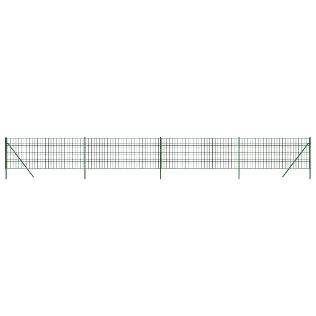 vidaXL zöld horganyzott acél drótkerítés 0,8 x 10 m