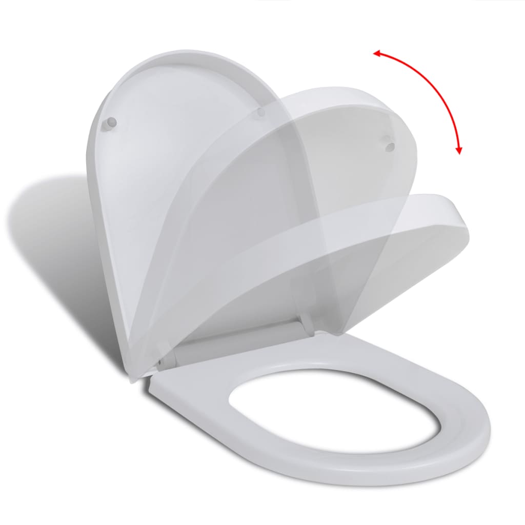 vidaXL fehér szögletes gyorskioldó WC-ülőke lassan csukódó fedéllel
