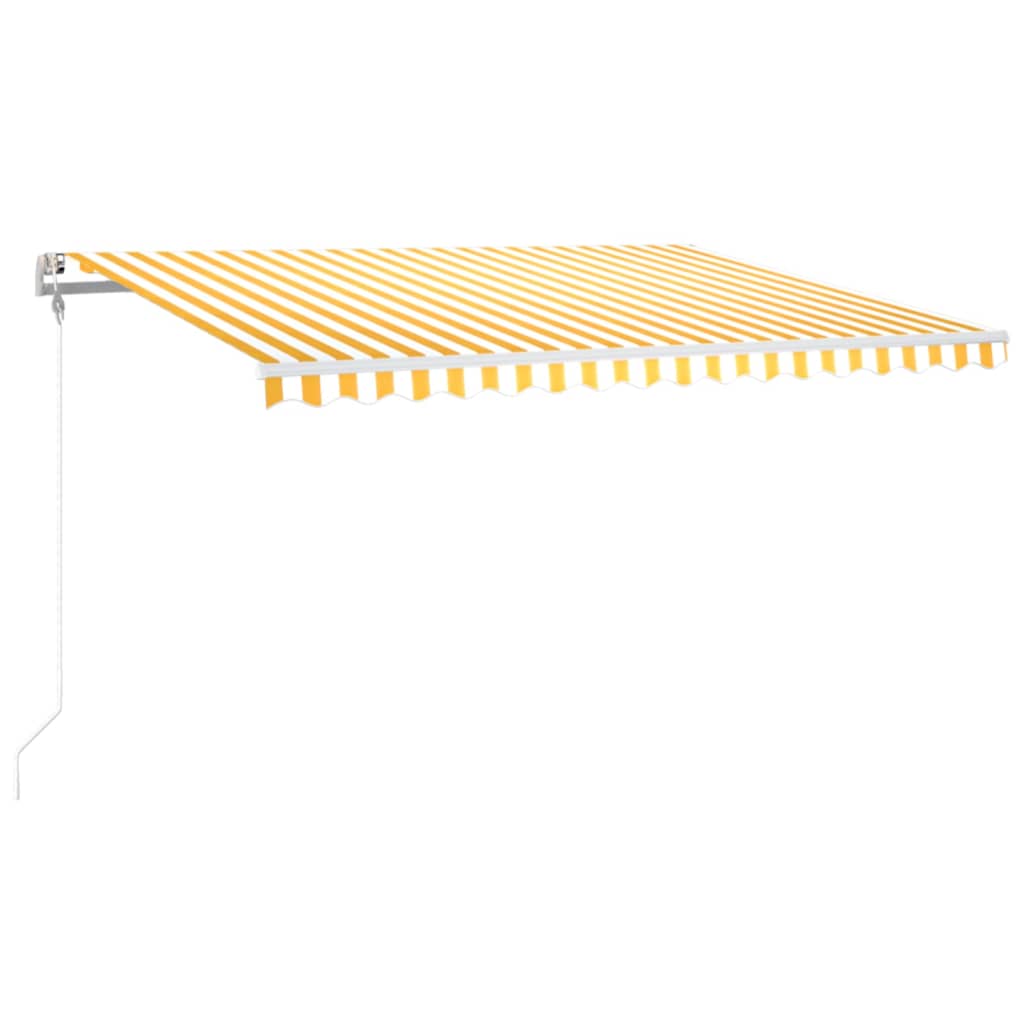 vidaXL sárga-fehér szélérzékelős és LED-es napellenző 400x300 cm