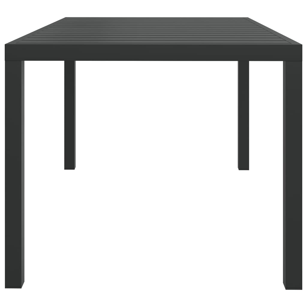 vidaXL fekete alumínium és WPC kerti asztal 150 x 90 x 74 cm