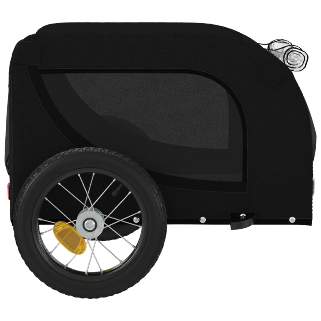 vidaXL fekete oxford szövet és vas kisállatszállító kerékpár-utánfutó