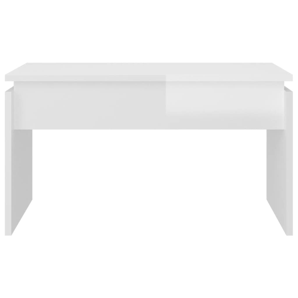 vidaXL magasfényű fehér forgácslap dohányzóasztal 68 x 50 x 38 cm