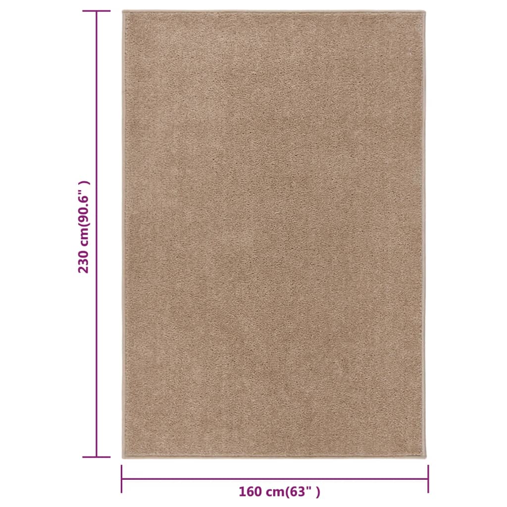 vidaXL barna rövid szálú szőnyeg 160 x 230 cm