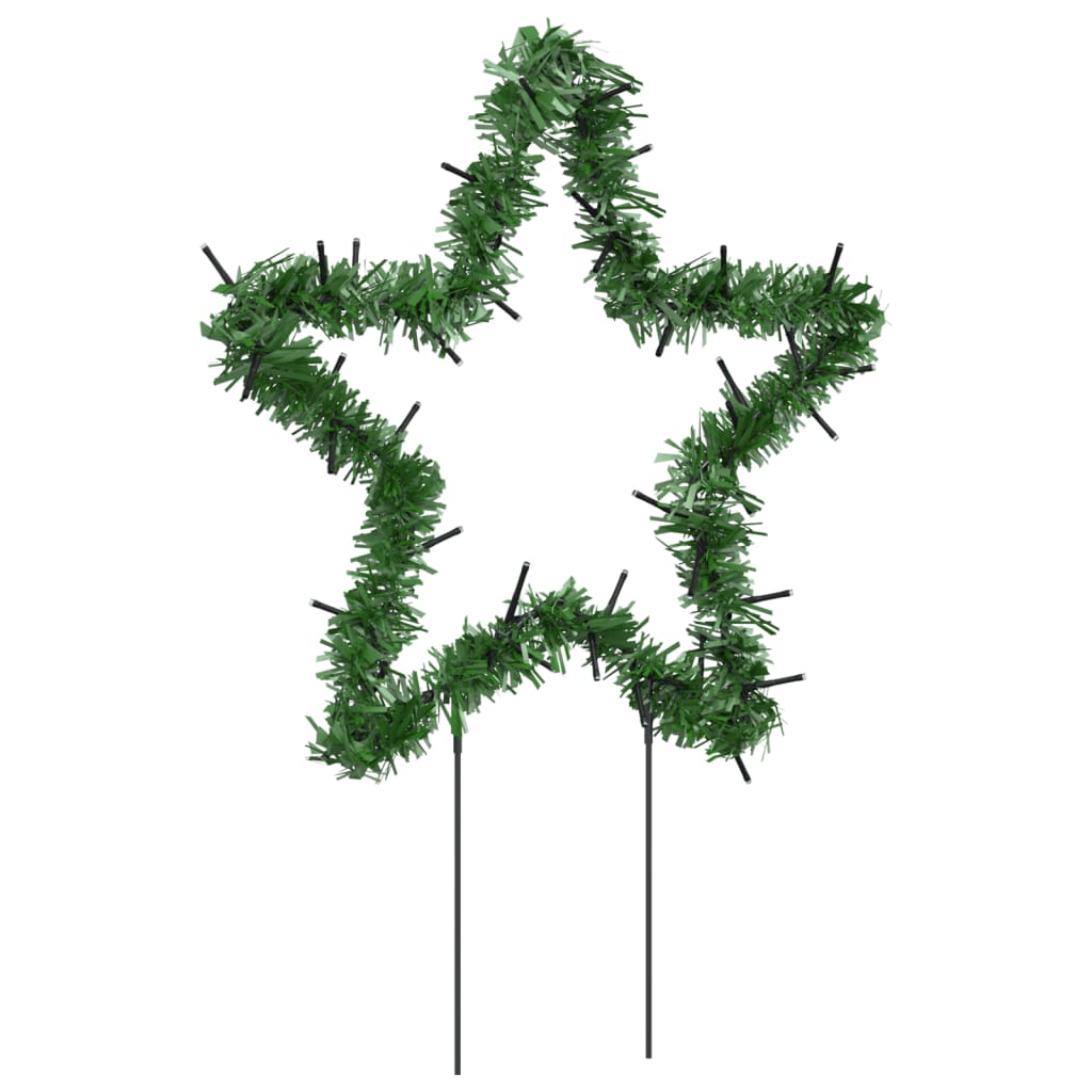 vidaXL karácsonyi csillag fénydekoráció 3 cövekkel 50 LED 29 cm