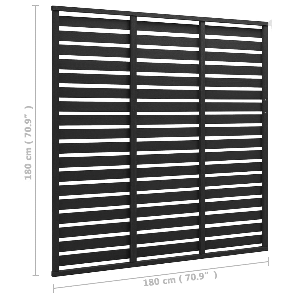 vidaXL fekete WPC kerítéspanel 180 x 180 cm
