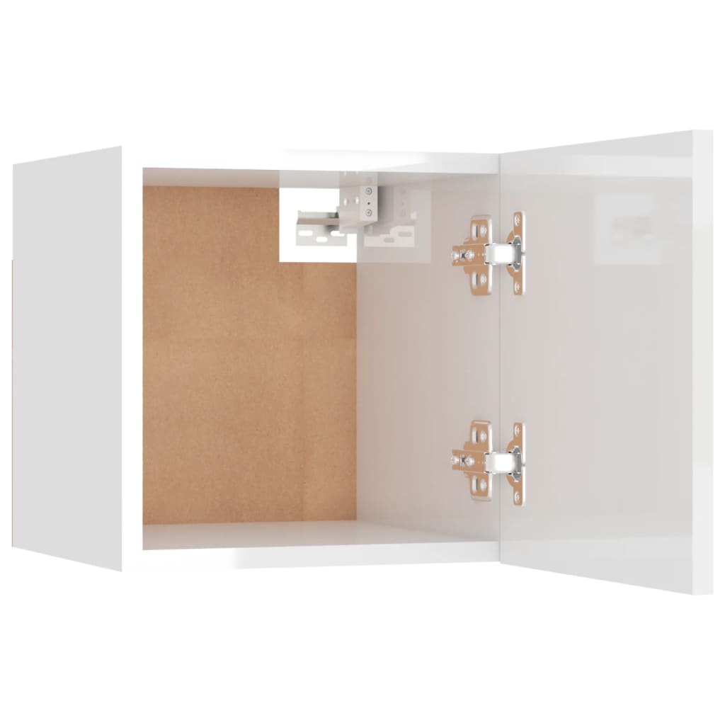 vidaXL magasfényű fehér falra szerelhető TV-szekrény 30,5 x 30 x 30 cm