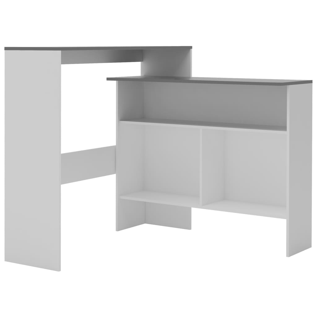 vidaXL fehér és szürke bárasztal 2 asztallappal 130 x 40 x 120 cm