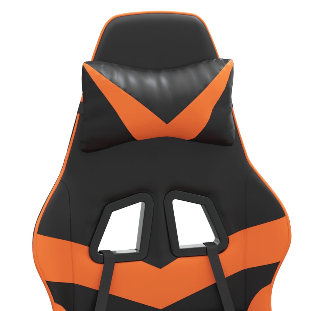 vidaXL fekete és narancssárga műbőr forgó játékszék