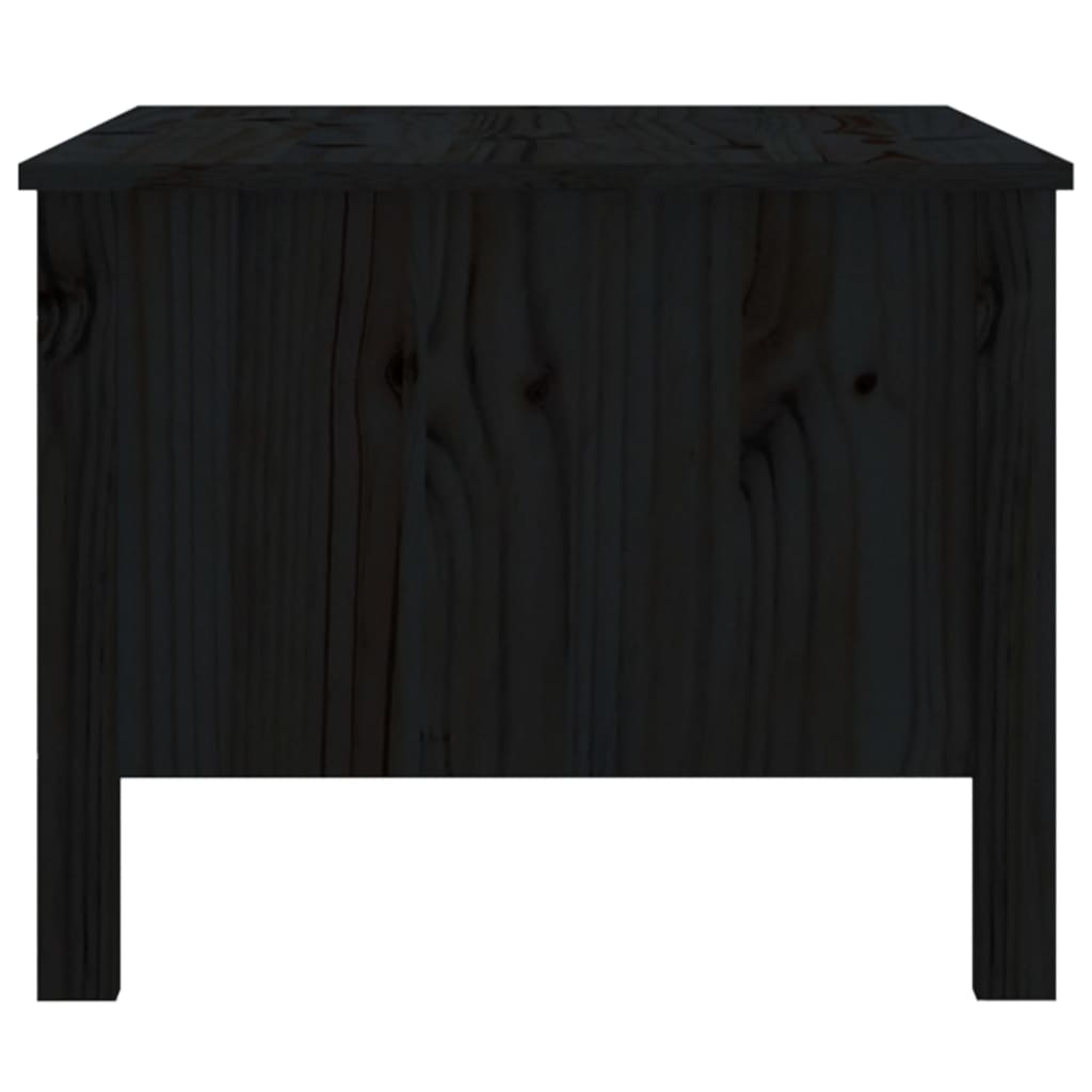 vidaXL fekete tömör fenyőfa dohányzóasztal 100 x 50 x 40 cm