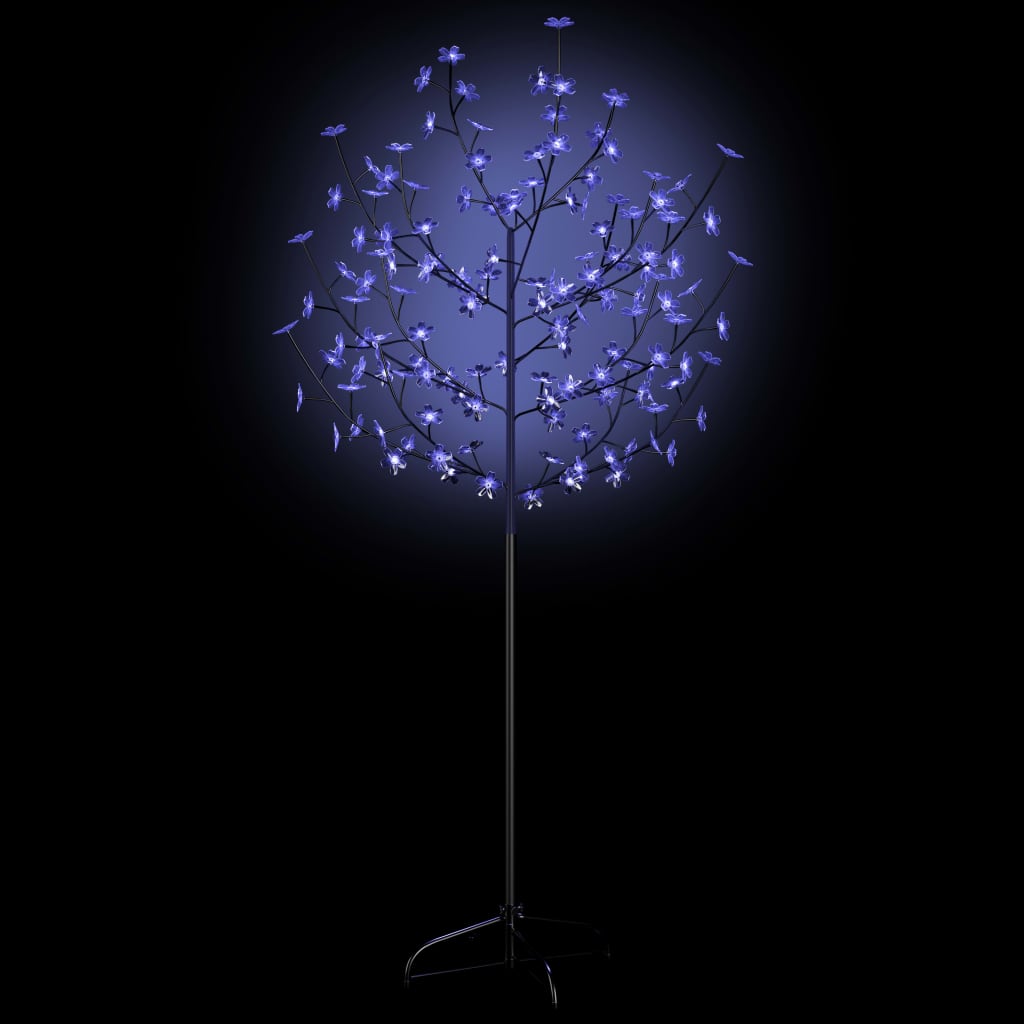 vidaXL cseresznyevirágos karácsonyfa 120 db kék LED-del 150 cm