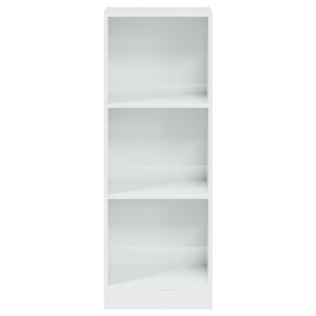 vidaXL 3-szintes magasfényű fehér forgácslap könyvszekrény 40x24x108cm