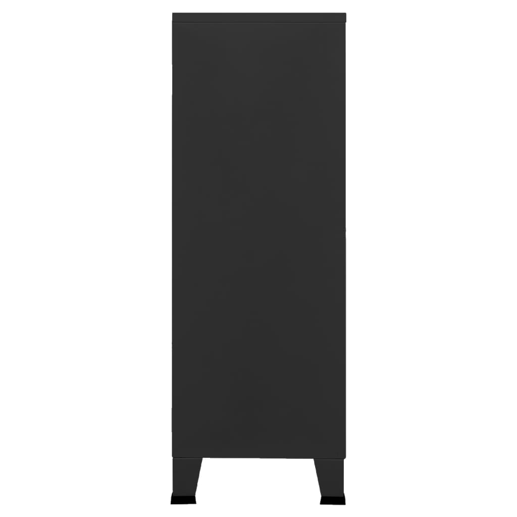 vidaXL fekete fém ipari tárolószekrény 75 x 40 x 115 cm