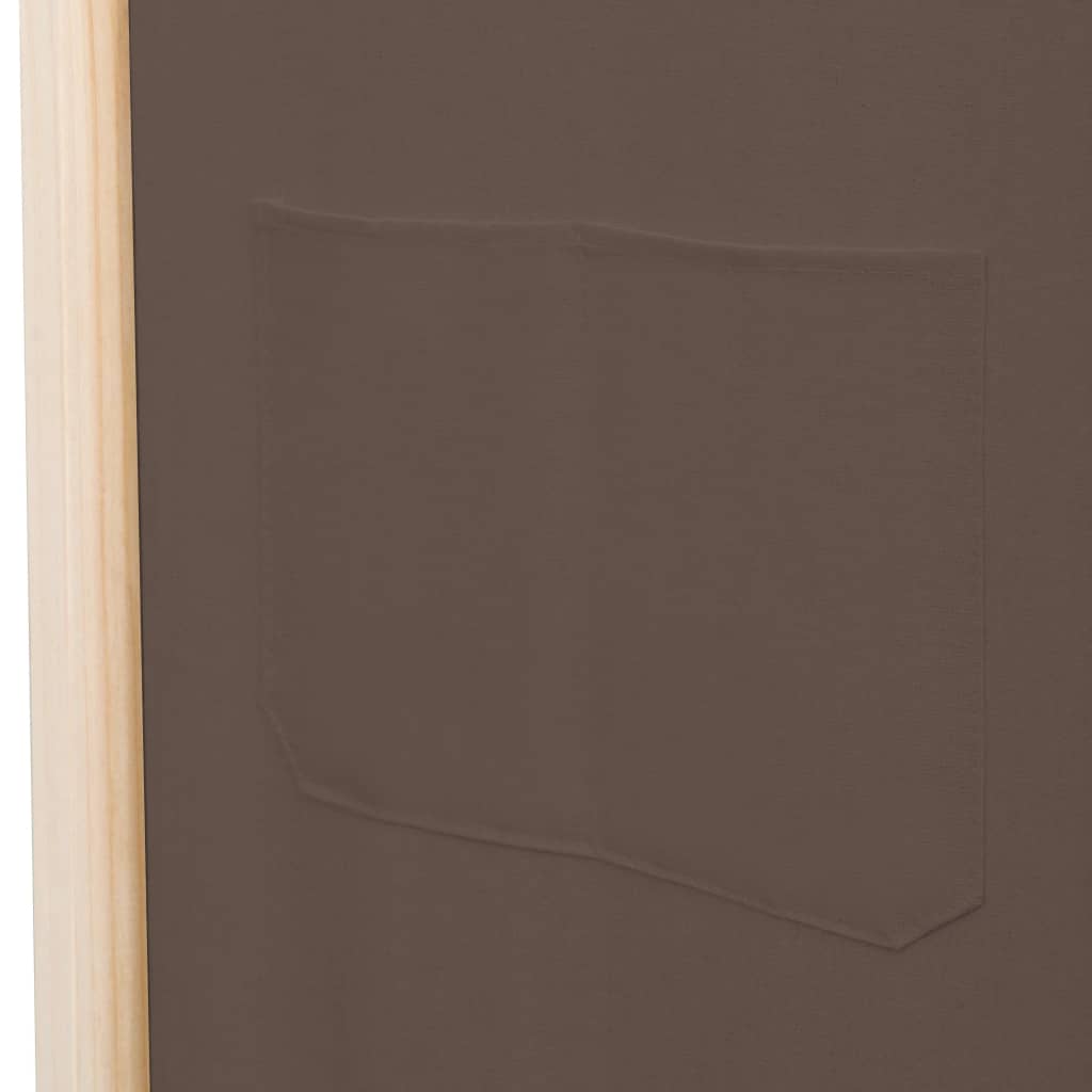vidaXL barna 5-paneles szövetparaván 200 x 170 x 4 cm