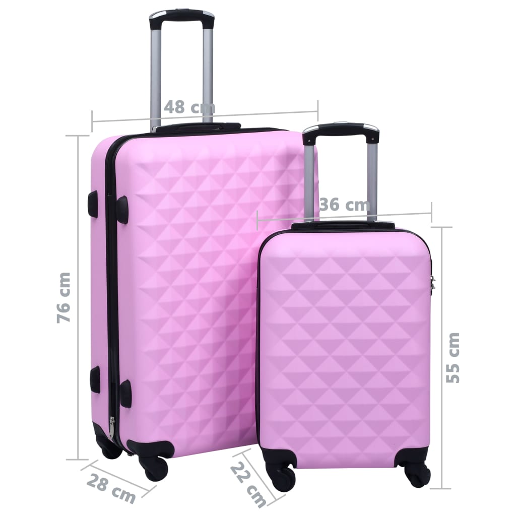vidaXL 2 db rózsaszín ABS keményfalú gurulós bőrönd