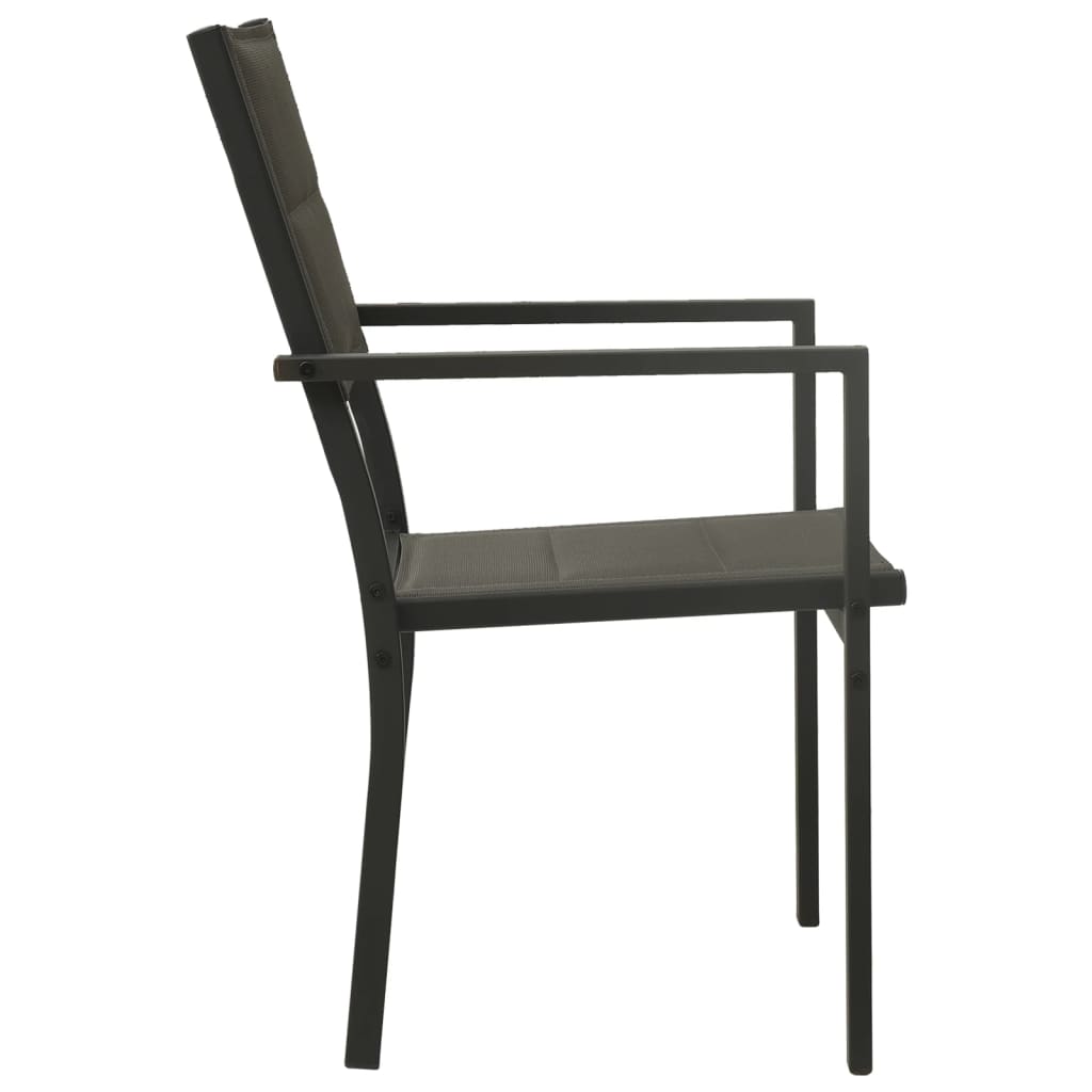 vidaXL 2 db antracitszürke textilén és acél kerti szék