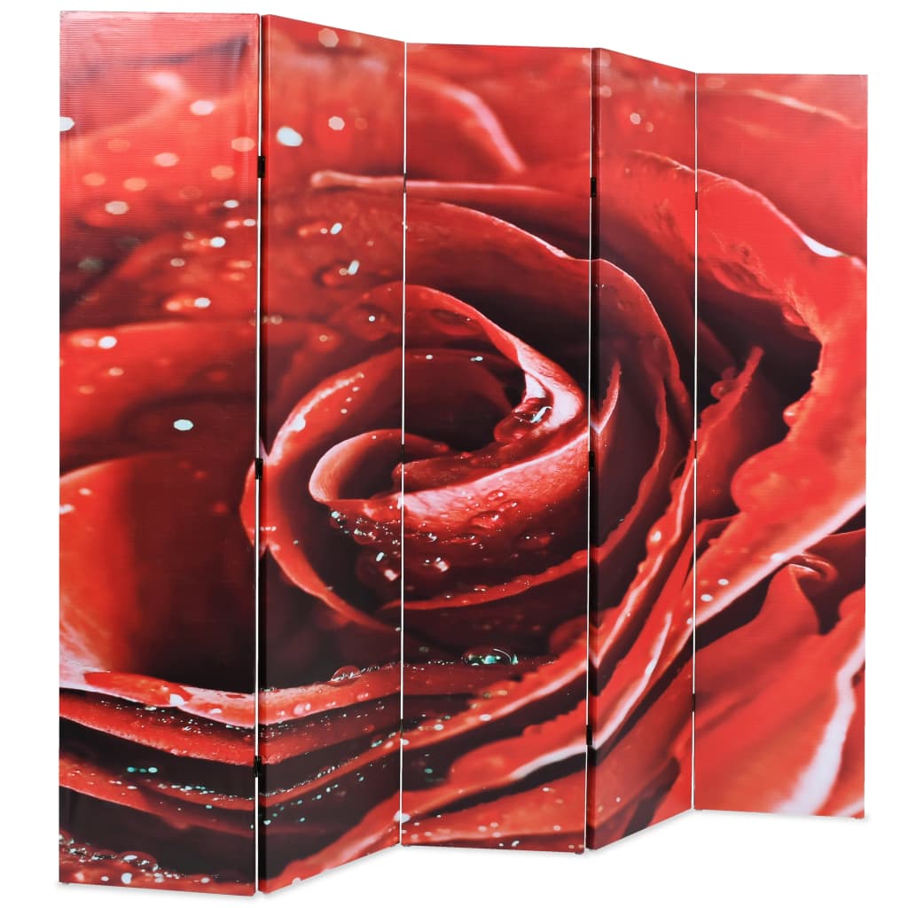 vidaXL piros rózsa mintás paraván 200 x 170 cm