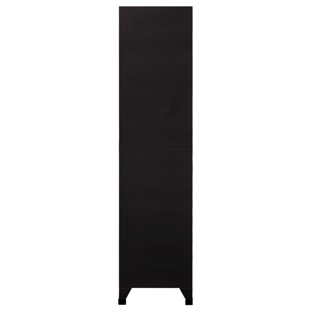 vidaXL fekete acél zárható szekrény 90 x 45 x 180 cm