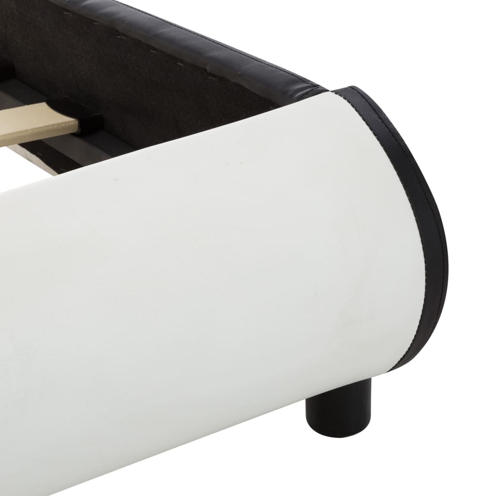 vidaXL fehér LED-es műbőr ágykeret 120 x 200 cm
