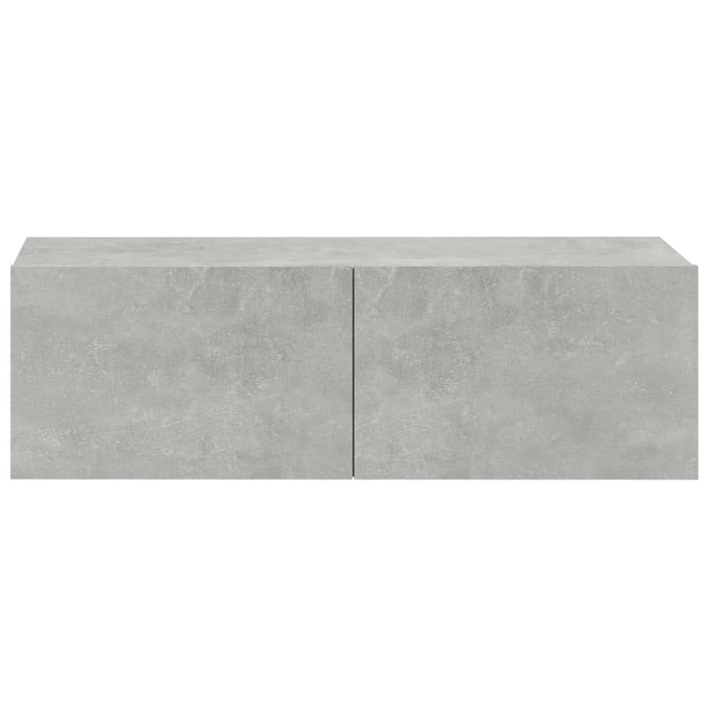 vidaXL 2 db betonszürke szerelt fa fali TV-szekrény 100 x 30 x 30 cm