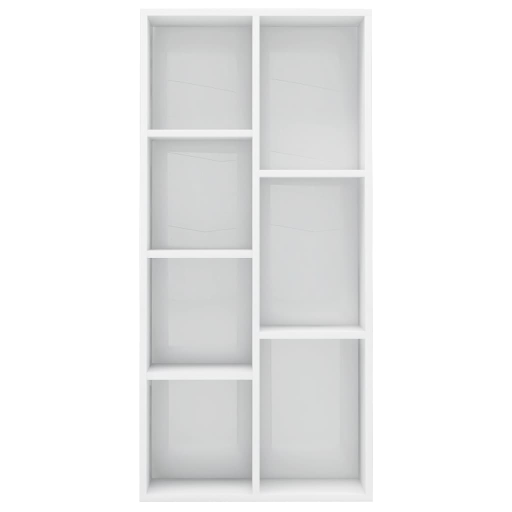 vidaXL magasfényű fehér forgácslap könyvszekrény 50 x 25 x 106 cm