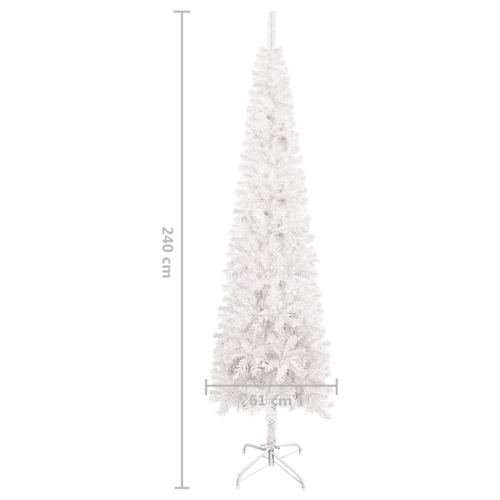 vidaXL fehér vékony karácsonyfa 240 cm